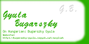 gyula bugarszky business card